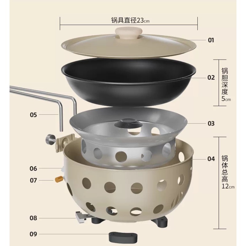 Camping Cooking All In One - Outdoor portable cassette stove all-in-one pot