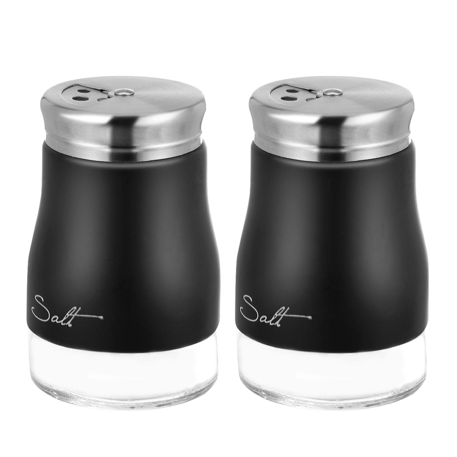 Camping Cooking - 2Pcs Glass Salt Shaker Set Stainless