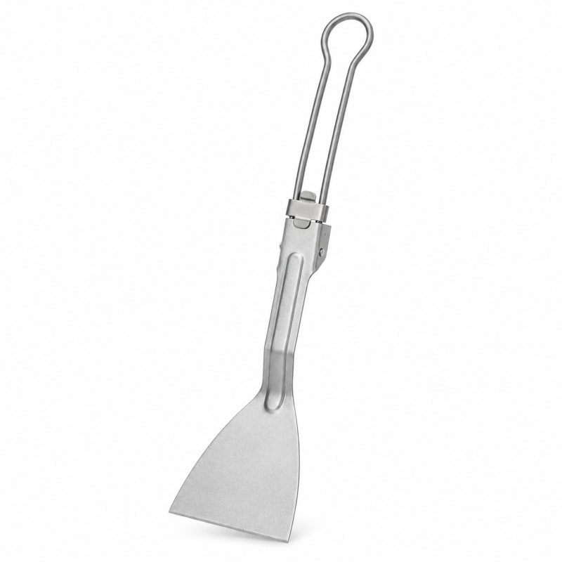 Camping Cooking Mesh - Pure Titanium Folding Spatula, Lightweight 16g