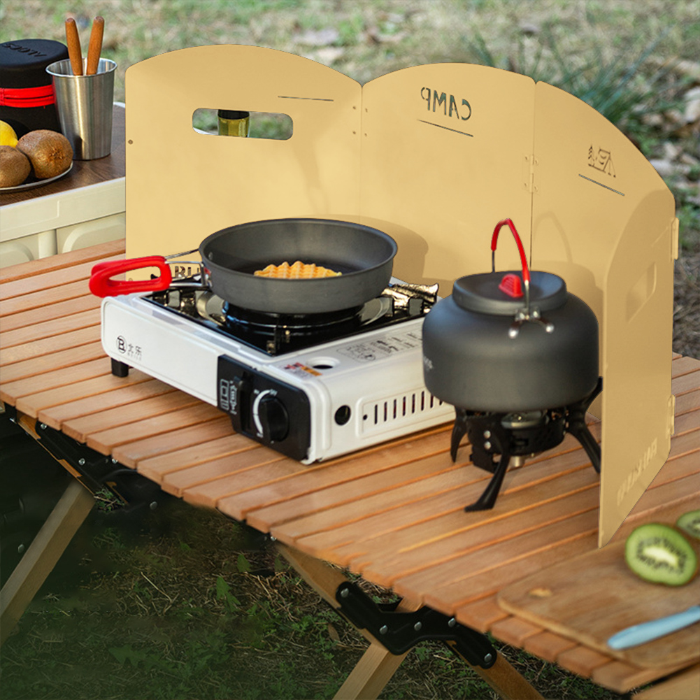 Camping Cooking Equipment Gas - Foldable Camping Gas Stove Windshield with