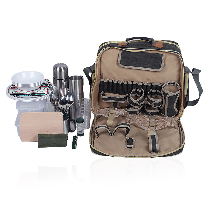 Portable Luxury Camping Picnic - Camping Cooking Set For 4 评论和价格