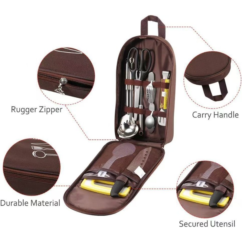 Camping Travel Cooking Utensil - Camping Cooking Equipment Bag 评论和价格