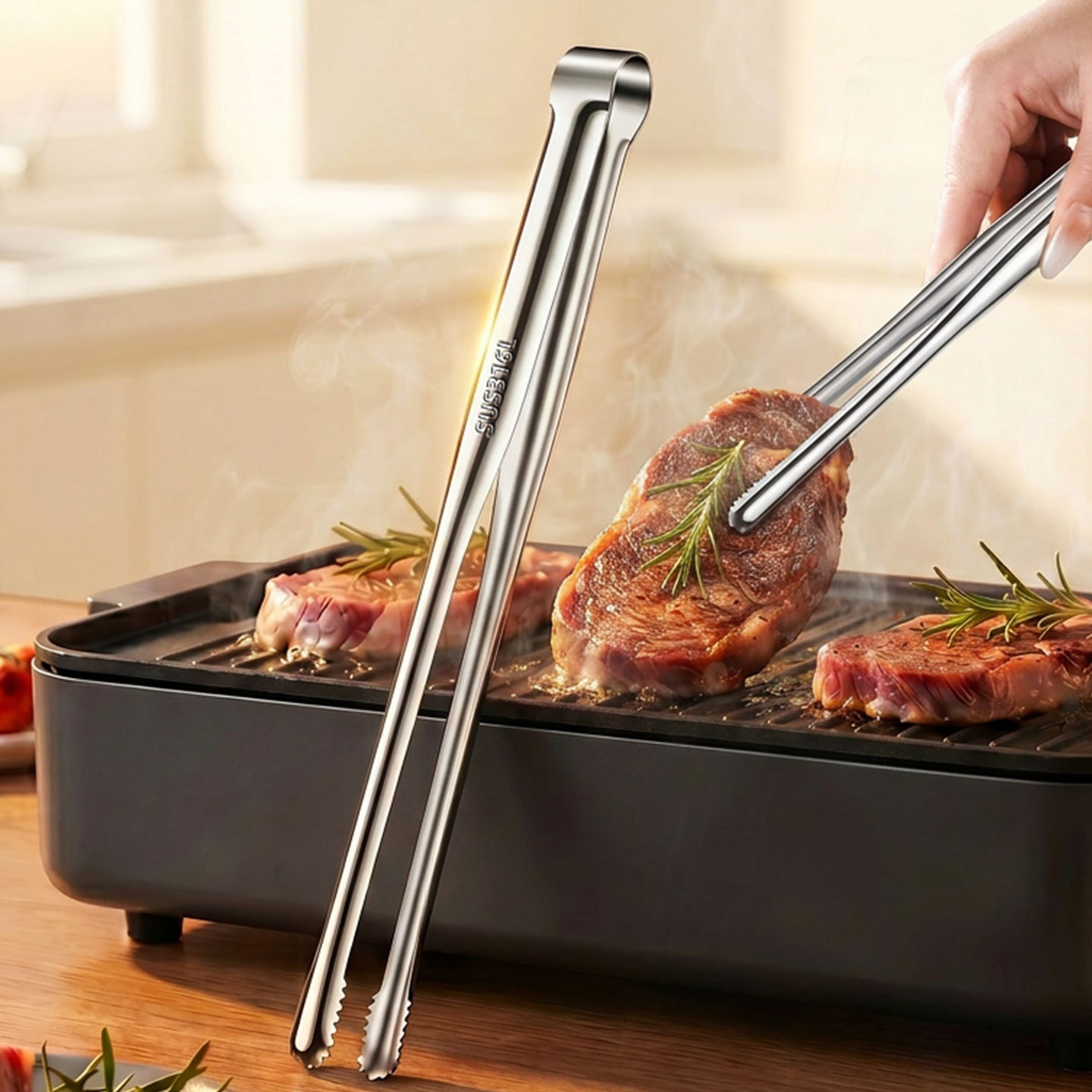 Grill Tongs Meat Culinary Nipp - Camping Cooking Device 评论和价格