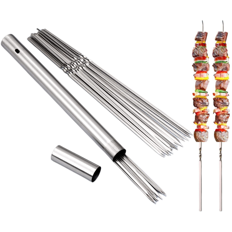 Stainless Steel Barbecue Skewe - Camping Cooking Youtube 评论和价格