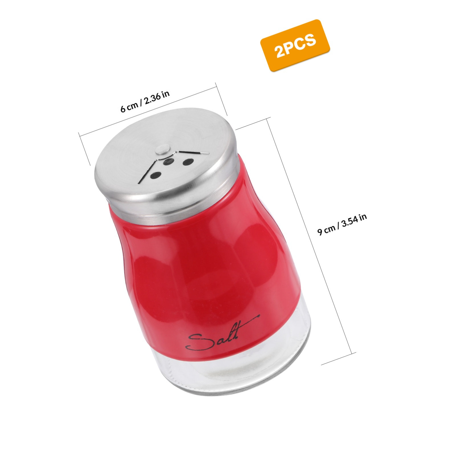 2Pcs Glass Salt Shaker Set Sta - Camping Cooking 评论和价格