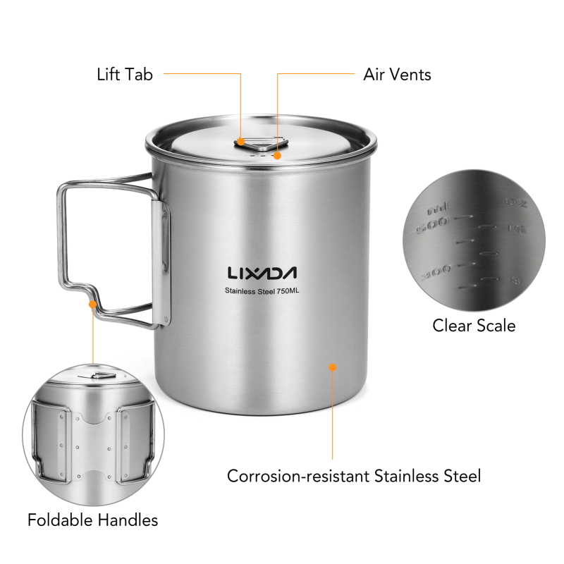 Lixada 750ml Cup Outdoor Stain - Camping Cooking Mesh 评论和价格