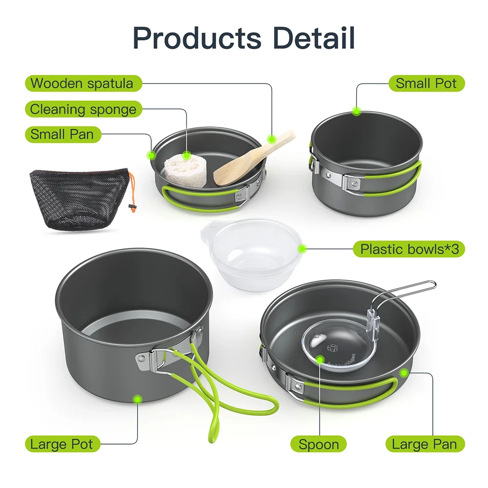 Outdoor Cooking Camping Utensi - Camping Cooking Set For 4 评论和价格