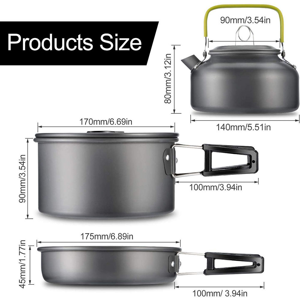 Outdoor Camping Cookware Set M - Camping Cooking Set For 4 评论和价格