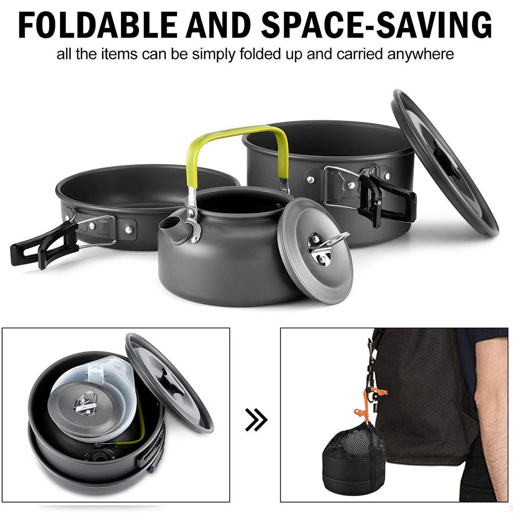 Outdoor Camping Cookware Set M - Camping Cooking Set For 4 评论和价格