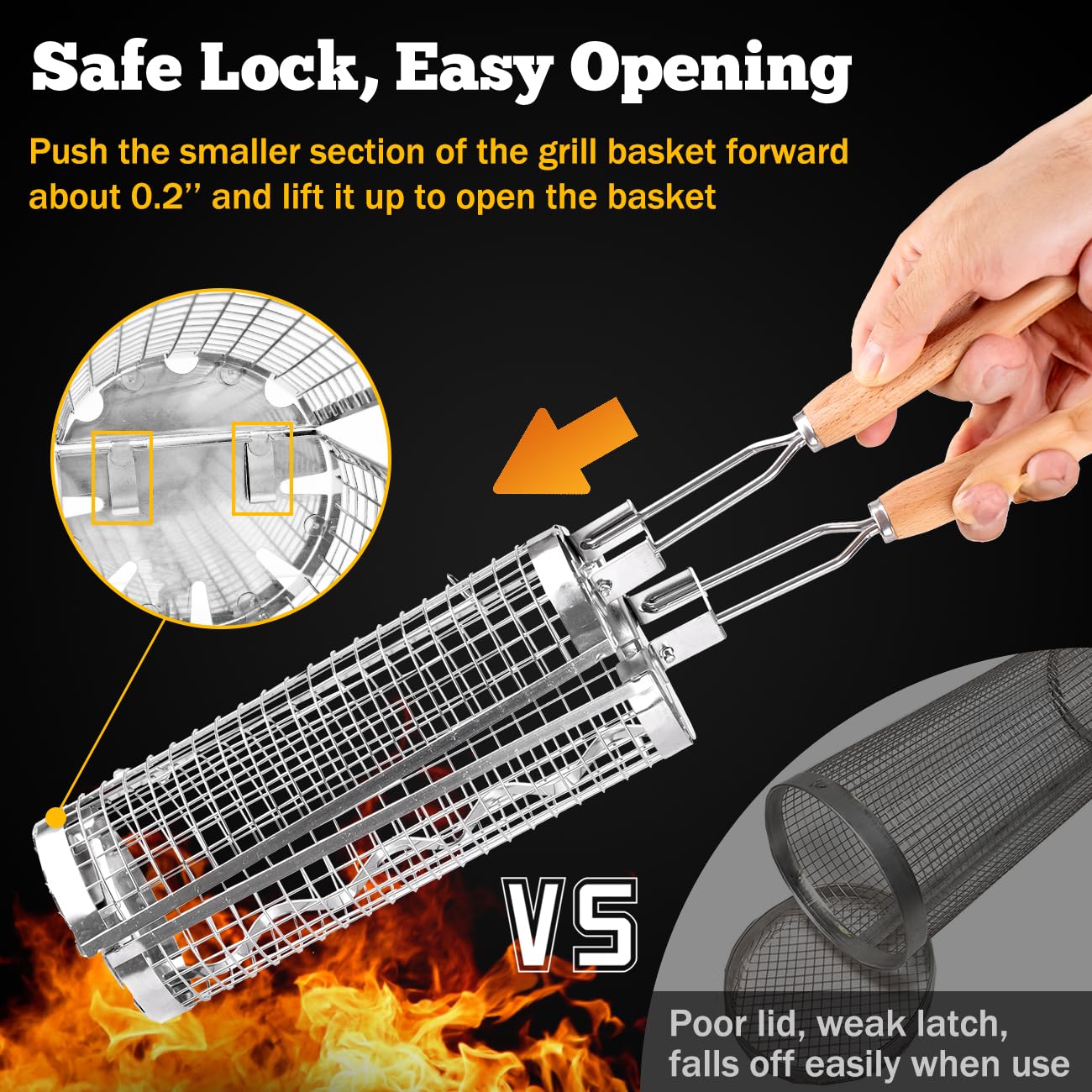 BUYYES Rolling Grill Basket BB - Camping Cooking Youtube 评论和价格
